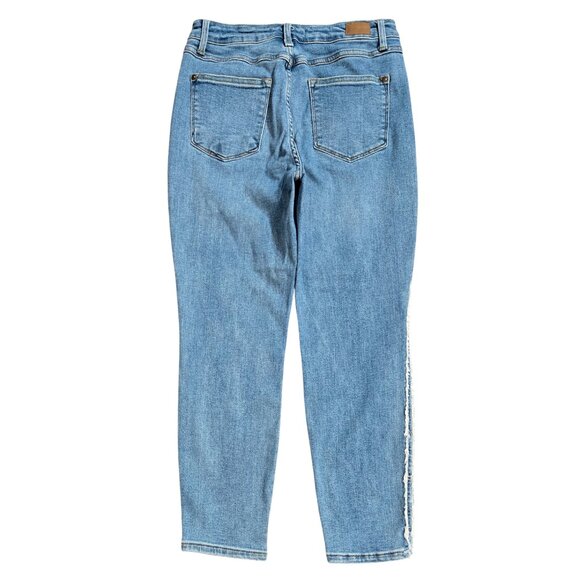 Judy Blue High Rise Medium Wash Slim Jeans Fray Trim Stretch JB88461MD - Picture 3 of 10